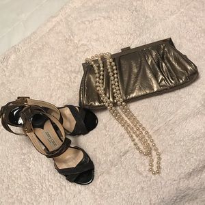 Jessica McClintock 👛 rose gold clutch